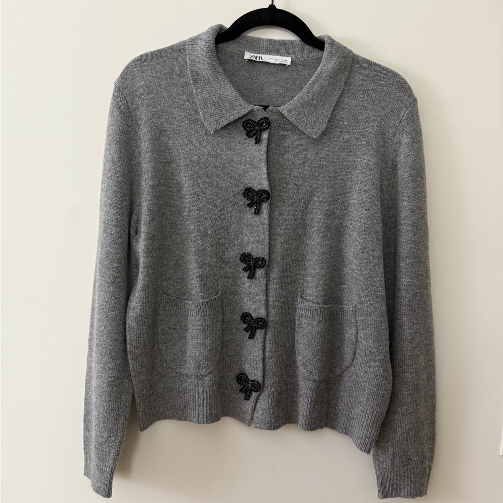 Zara Gray Women's Cardigan Sweater